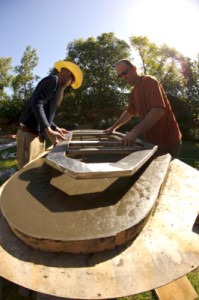 Concrete Table Being Made